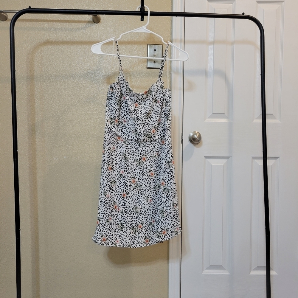 A'Gaci Women Leopard print with flowers skater dress Size Medium